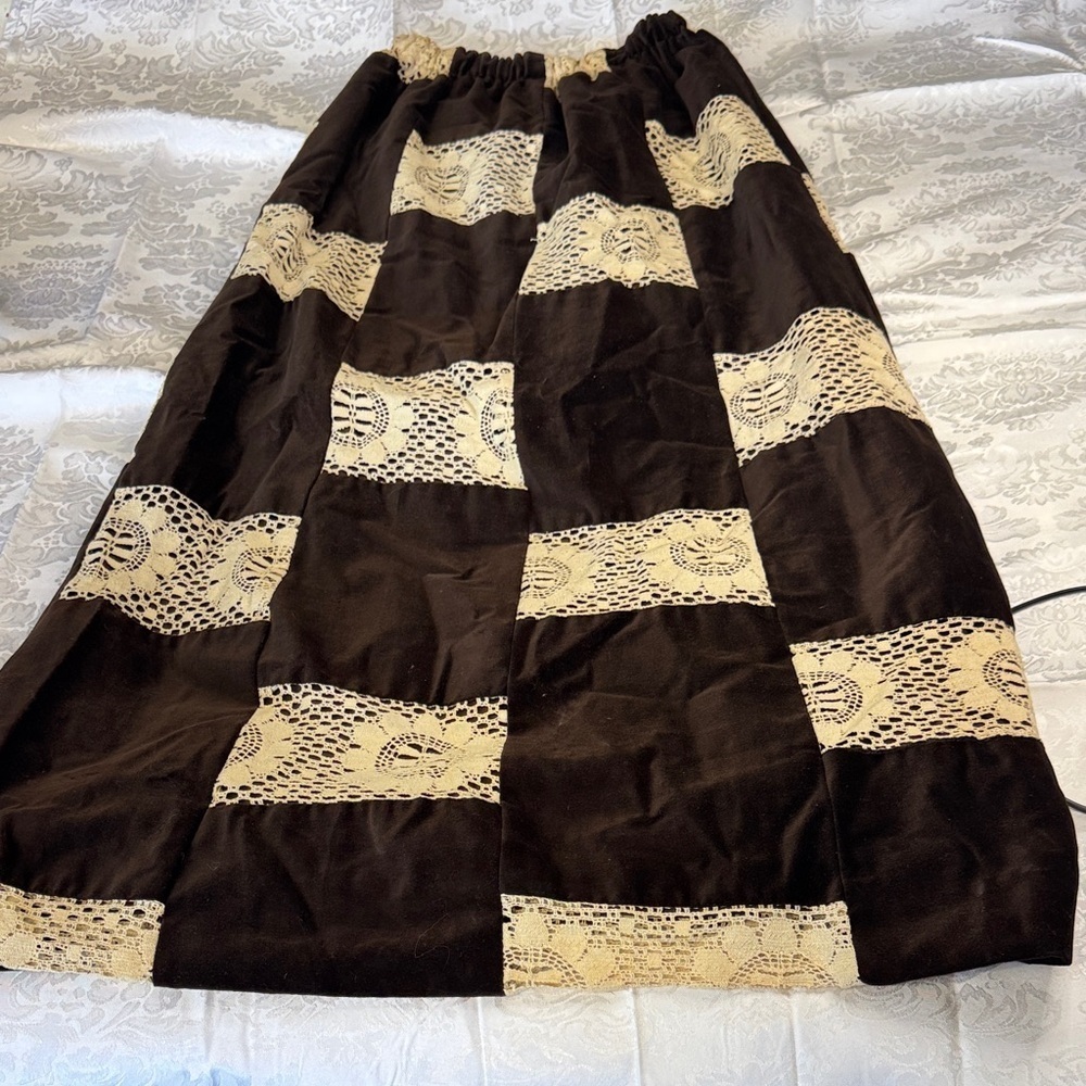 Mr. Hank Vintage Brown and Cream Maxi Skirt